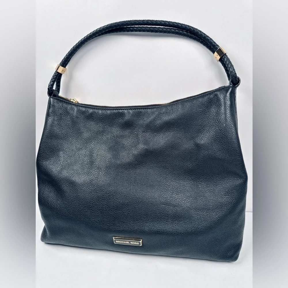 Michael Kors Lexington Medium Hobo Shoulder Bag Black Leather